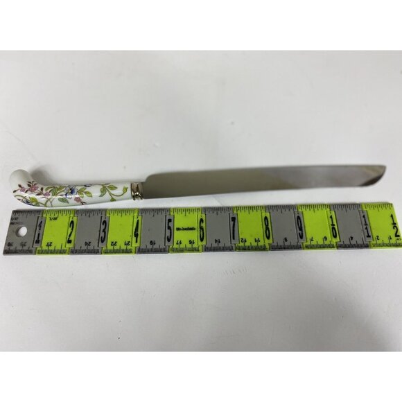 Prill Sheffield England Floral Cornflower Porcelain Handled Stainless Cake Knife - Picture 7 of 8